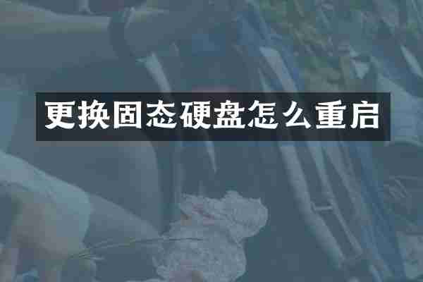 更换固态硬盘怎么重启
