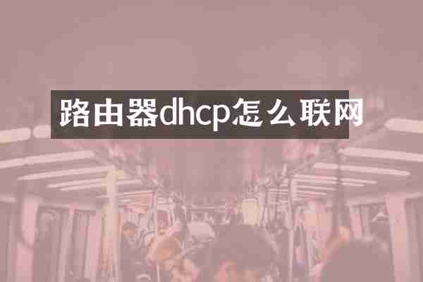 路由器dhcp怎么联网