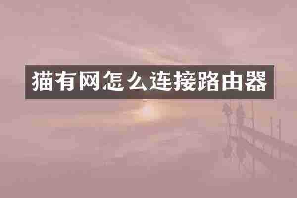 猫有网怎么连接路由器