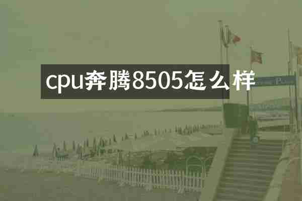 cpu奔腾8505怎么样