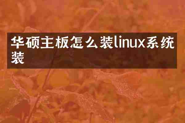 华硕主板怎么装linux系统安装
