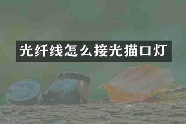 光纤线怎么接光猫口灯