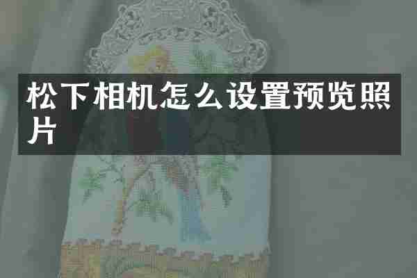 相机怎么设置预览照片