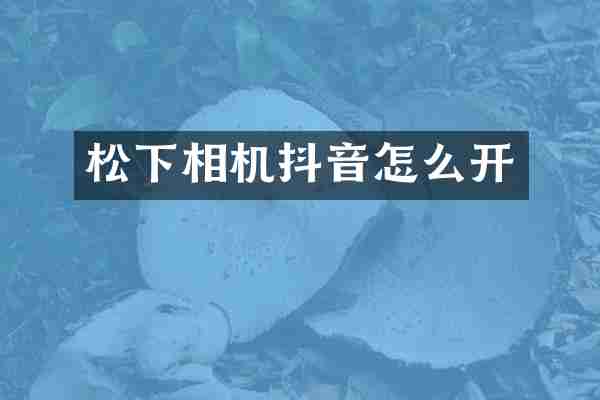 相机抖音怎么开