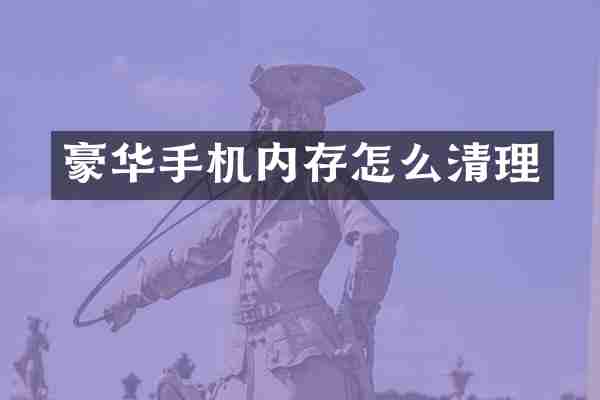 豪华手机内存怎么清理