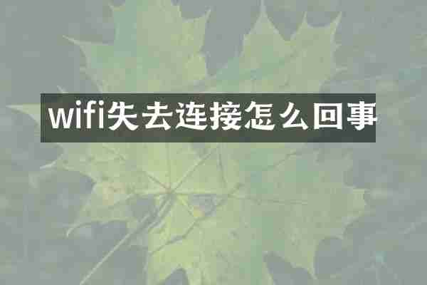 wifi失去连接怎么回事