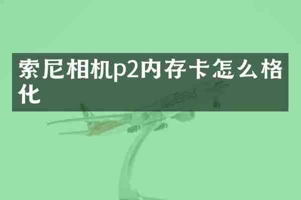 索尼相机p2内存卡怎么格式化