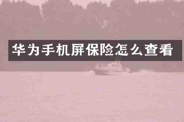华为手机屏保险怎么查看