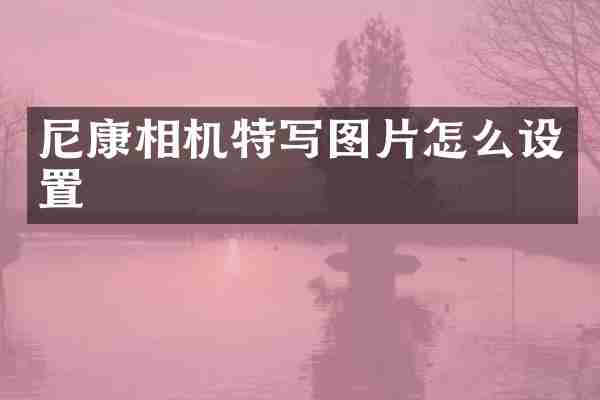 尼康相机特写图片怎么设置