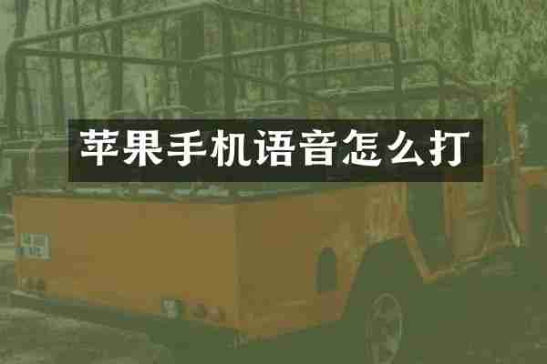 苹果手机语音怎么打