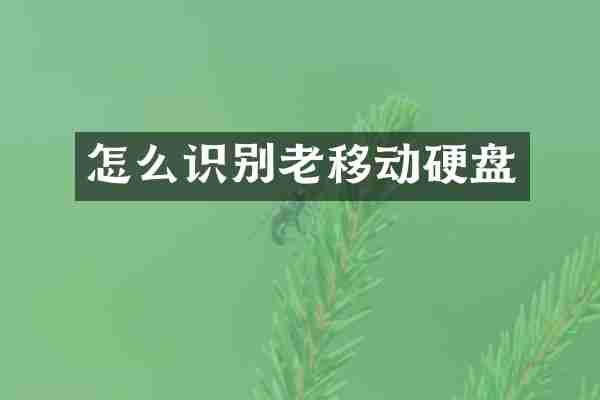 怎么识别老移动硬盘