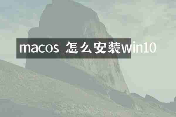 macos 怎么安装win10