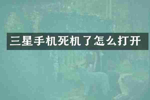 三星手机死机了怎么打开