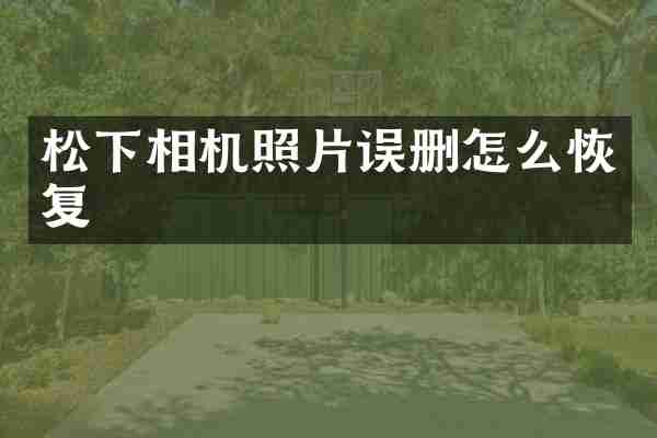 松下相机照片误删怎么恢复