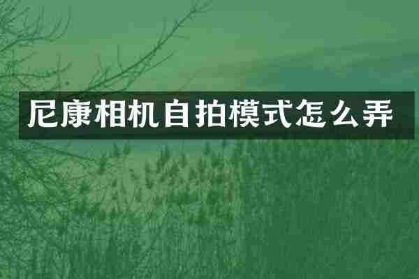 尼康相机自拍模式怎么弄