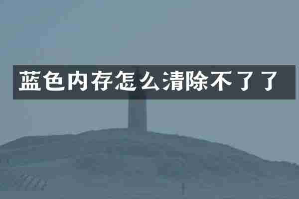 蓝色内存怎么清除不了了