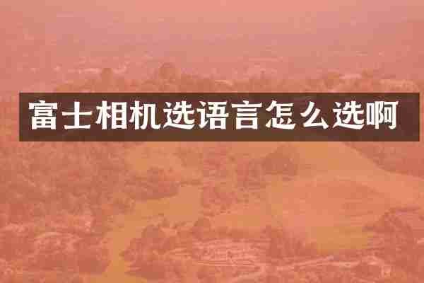 富士相机选语言怎么选啊
