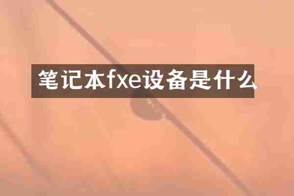 笔记本fxe设备是什么