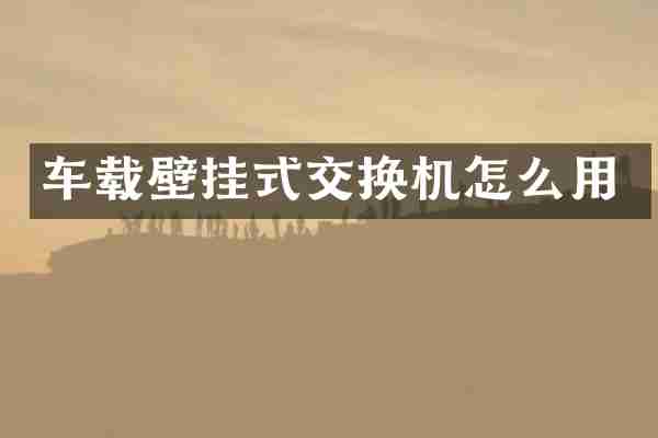 车载壁挂式交换机怎么用