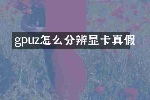 gpuz怎么分辨显卡真假