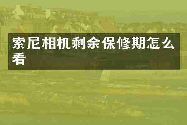 索尼相机剩余保修期怎么看