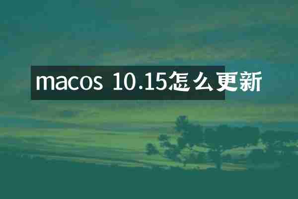 macos 10.15怎么更新
