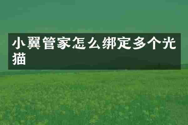 小翼管家怎么绑定多个光猫