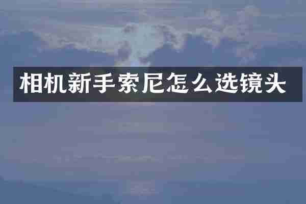 相机新手索尼怎么选镜头