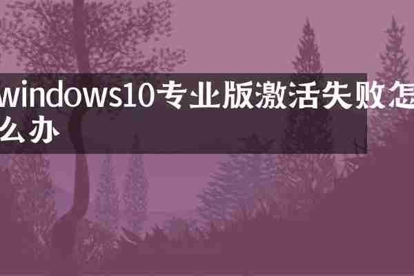 windows10专业版激活失败怎么办