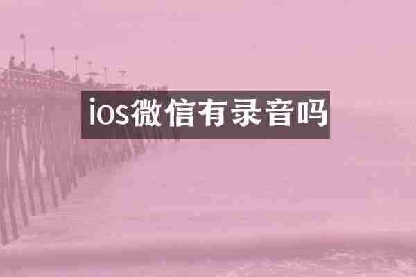 ios微信有录音吗