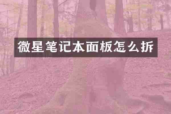 微星笔记本面板怎么拆