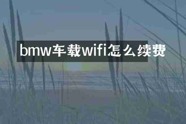 bmw车载wifi怎么续费