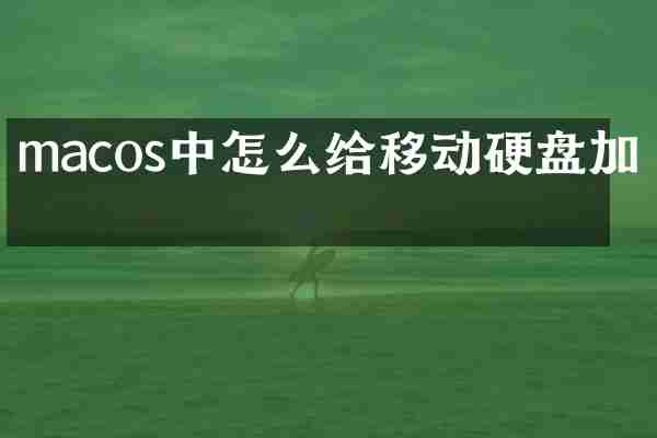 macos中怎么给移动硬盘加密