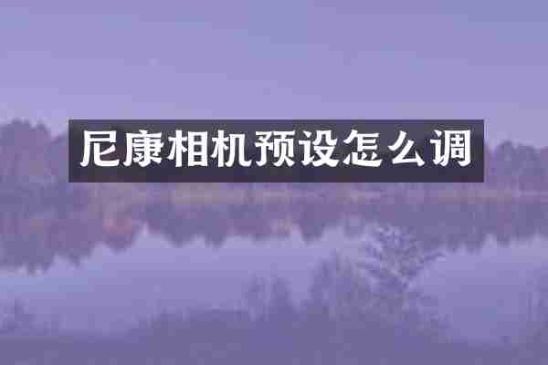 尼康相机预设怎么调