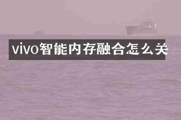 vivo智能内存融合怎么关