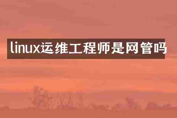 linux运维工程师是网管吗
