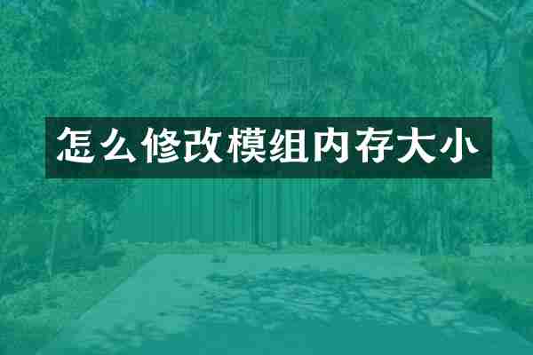 怎么修改模组内存大小