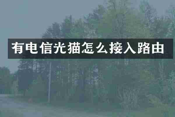 有电信光猫怎么接入路由