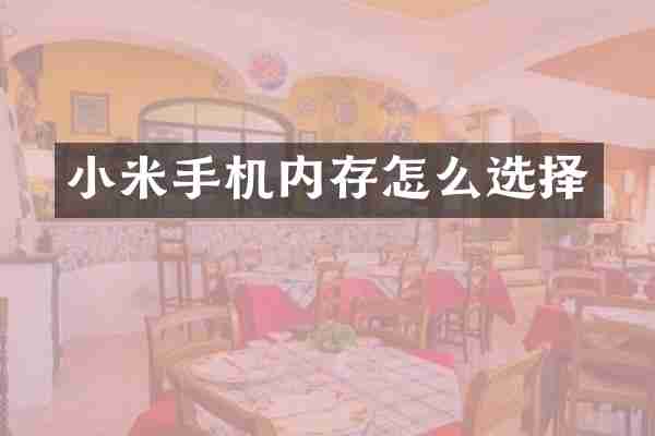 小米手机内存怎么选择