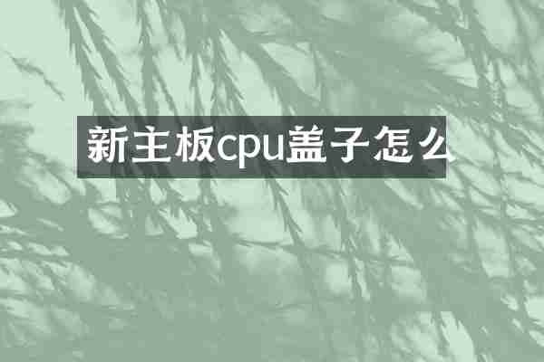 新主板cpu盖子怎么