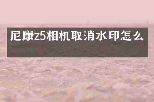 尼康z5相机取消水印怎么弄