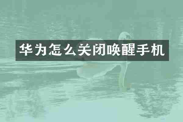 华为怎么关闭唤醒手机