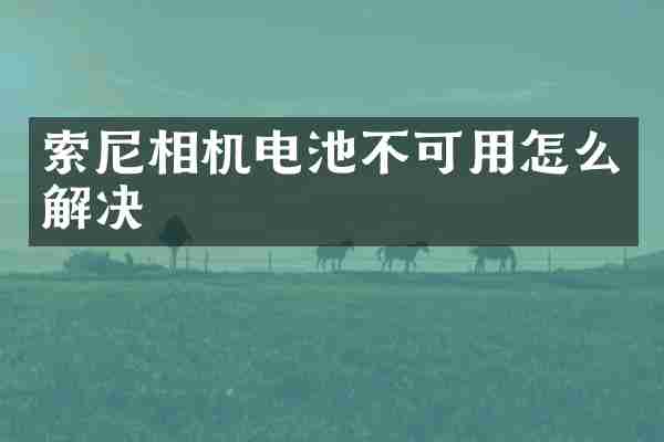 索尼相机电池不可用怎么解决