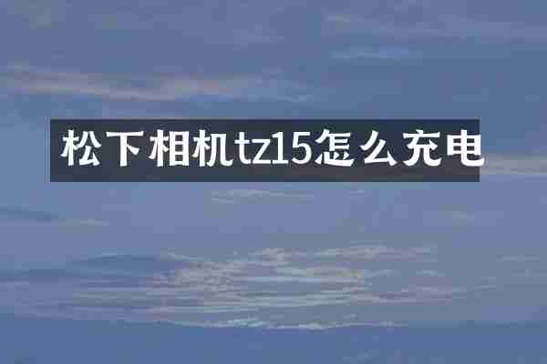 松下相机tz15怎么充电