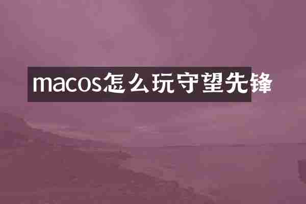 macos怎么玩守望先锋