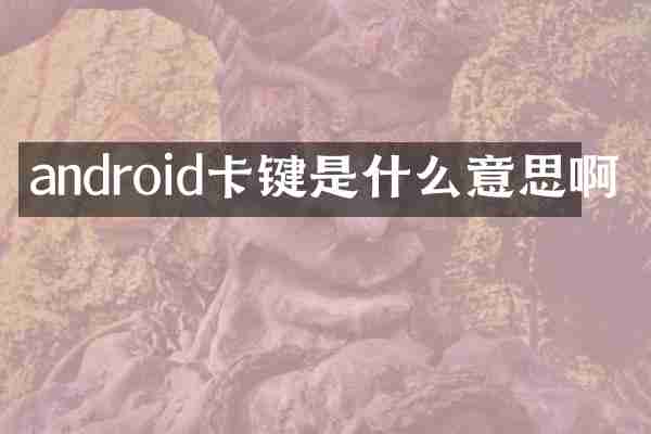 android卡键是什么意思啊