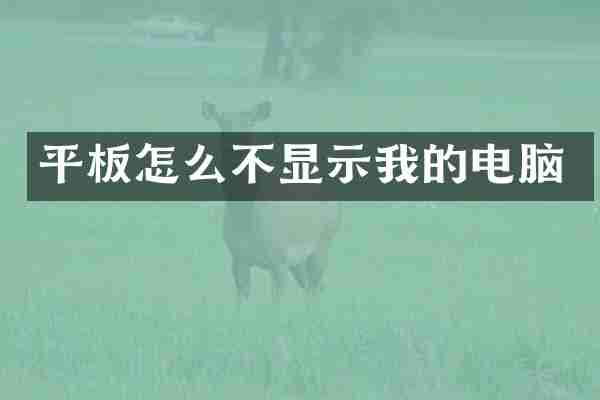平板怎么不显示我的电脑
