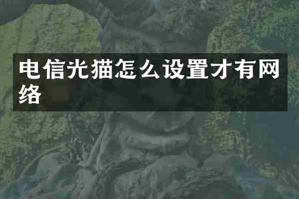 电信光猫怎么设置才有网络