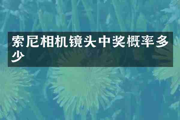 相机镜头中奖概率多少
