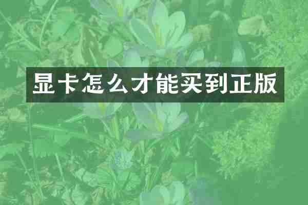 显卡怎么才能买到正版